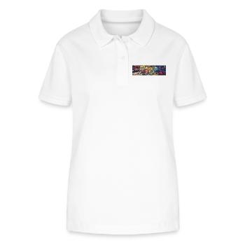 Kosmischer Wirbel Abstrakter Nebel - Stanley/Stella Frauen Bio-Poloshirt ELLISER - Weiß - Vorne - Anna (173cm)