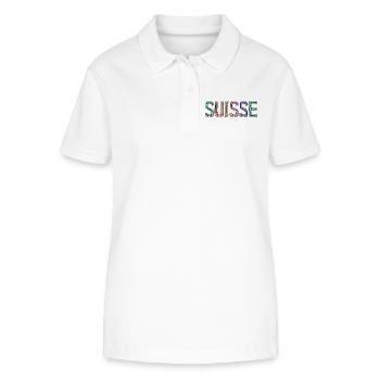 SWITZERLAND. HUMOR. COUNTRY. FLAG. GENEVA. LAUSANNE - Stanley/Stella Women’s Organic Polo Shirt ELLISER - white - Front - Anna (173cm)
