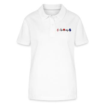 Cardio cardio Drapeau Géorgie drapeau Europe - Polo bio ELLISER Stanley/Stella Femme - blanc - Devant - Anna (173cm)