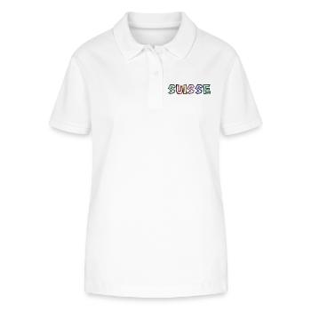 SWITZERLAND. HUMOR. COUNTRY. FLAG. GENEVA. LAUSANNE - Stanley/Stella Women’s Organic Polo Shirt ELLISER - white - Front - Anna (173cm)