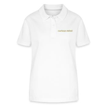 curious mind gold 3d schrift positive mindset - Stanley/Stella Frauen Bio-Poloshirt ELLISER - Weiß - Vorne - Anna (173cm)