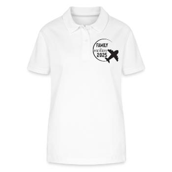 Familienausflug Urlaub Familienurlaub 2025 - Stanley/Stella Frauen Bio-Poloshirt ELLISER - Weiß - Vorne - Anna (173cm)