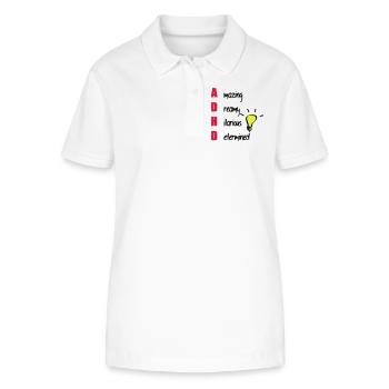 ADHD / ADHS Support Geschenk - Stanley/Stella Frauen Bio-Poloshirt ELLISER - Weiß - Vorne - Anna (173cm)