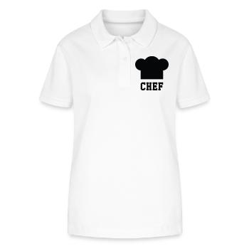 Toque Chef - Cuisine - Cuisinier - Polo bio ELLISER Stanley/Stella Femme - blanc - Devant - Anna (173cm)