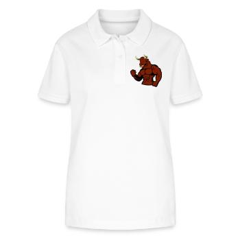 Muskulöser Bulle Stier - Stanley/Stella Frauen Bio-Poloshirt ELLISER - Weiß - Vorne - Anna (173cm)
