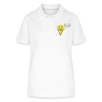 Eis als Sonne schmilzt mit witzigem Spruch - Stanley/Stella Frauen Bio-Poloshirt ELLISER - Weiß - Vorne - Anna (173cm)
