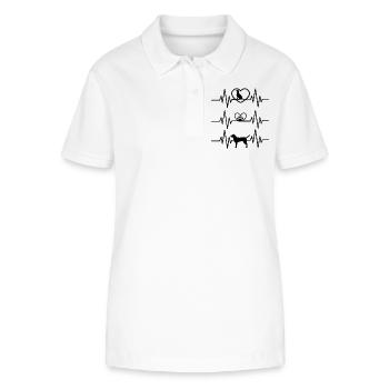 J’aime mon chien - Heartbeat pour animal de compagnie - Polo bio ELLISER Stanley/Stella Femme - blanc - Devant - Anna (173cm)