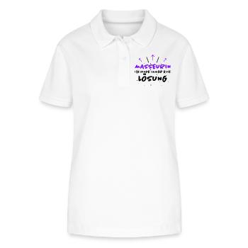 Masseurin Spruch Beruf Lustiges Masseurin Geschenk - Stanley/Stella Frauen Bio-Poloshirt ELLISER - Weiß - Vorne - Anna (173cm)