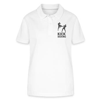 Kickboxing Fight Silhouette - Polo bio ELLISER Stanley/Stella Femme - blanc - Devant - Anna (173cm)