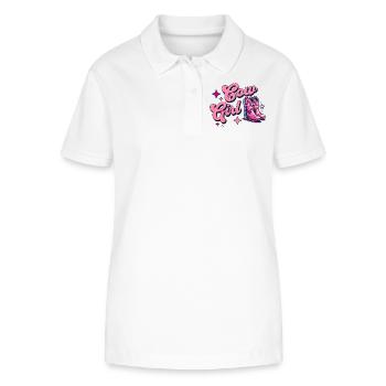Cow Girl Pink Cowboy Boots - Stanley/Stella Women’s Organic Polo Shirt ELLISER - white - Front - Anna (173cm)
