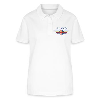 Ich liebe Åland, Eleganz Stil Design T-Shirt - Stanley/Stella Frauen Bio-Poloshirt ELLISER - Weiß - Vorne - Anna (173cm)
