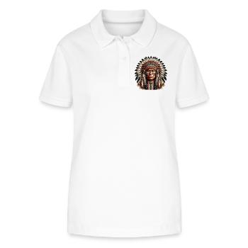 Amerikanisch Indianer Amerikanische Rote Haut - Stanley/Stella Frauen Bio-Poloshirt ELLISER - Weiß - Vorne - Anna (173cm)