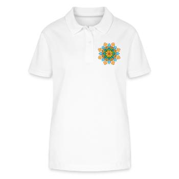Blumen Mandala - Stanley/Stella Frauen Bio-Poloshirt ELLISER - Weiß - Vorne - Anna (173cm)