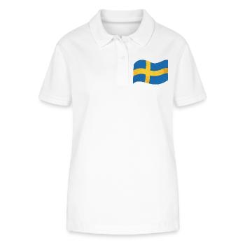 Le drapeau de la Suède Sverige - Polo bio ELLISER Stanley/Stella Femme - blanc - Devant - Anna (173cm)