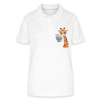 Let’s have a fantastic day - Funny giraffe - Stanley/Stella Women’s Organic Polo Shirt ELLISER - white - Front - Anna (173cm)