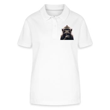 A Silent Monkey - Stanley/Stella Women’s Organic Polo Shirt ELLISER - white - Front - Anna (173cm)