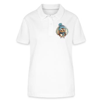 Cute turkey with scarf and bobble hat. - Stanley/Stella Women’s Organic Polo Shirt ELLISER - white - Front - Anna (173cm)
