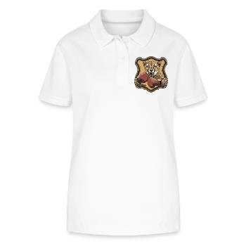 Cheetah Boxer MMA Logo - Stanley/Stella Women’s Organic Polo Shirt ELLISER - white - Front - Anna (173cm)