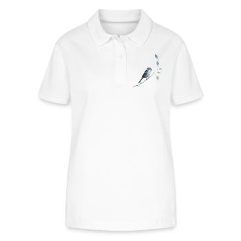 Moineau sur branche - Polo bio ELLISER Stanley/Stella Femme - blanc - Devant - Anna (173cm)