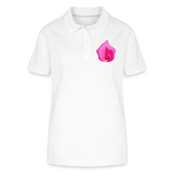 Fleur de Calla Rose - Polo bio ELLISER Stanley/Stella Femme - blanc - Devant - Anna (173cm)