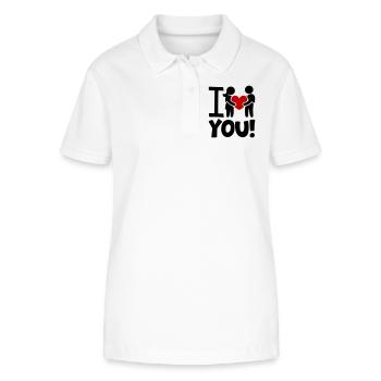 Ich Liebe Dich Valentinstag - Stanley/Stella Frauen Bio-Poloshirt ELLISER - Weiß - Vorne - Anna (173cm)