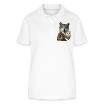 Loup et hiboux - Polo bio ELLISER Stanley/Stella Femme - blanc - Devant - Anna (173cm)