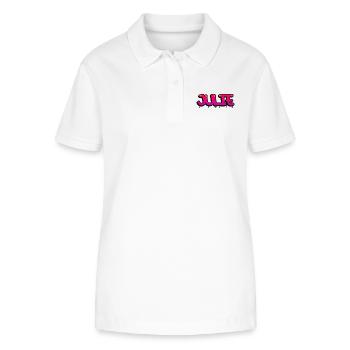 Graffiti-Name Julie - Stanley/Stella Frauen Bio-Poloshirt ELLISER - Weiß - Vorne - Anna (173cm)