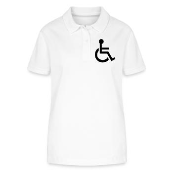 Behindertengerechter Symbol - Stanley/Stella Frauen Bio-Poloshirt ELLISER - Weiß - Vorne - Anna (173cm)
