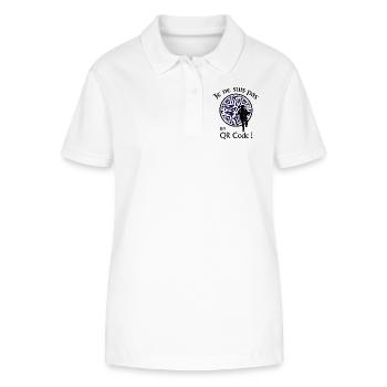 Je ne suis pas un QR-Code ! Message Parodie Série - Polo bio ELLISER Stanley/Stella Femme - blanc - Devant - Anna (173cm)