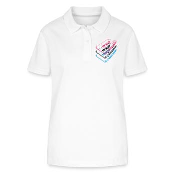 Kassetten 3D – Retro Mixtape Vintage Perspektive - Stanley/Stella Frauen Bio-Poloshirt ELLISER - Weiß - Vorne - Anna (173cm)