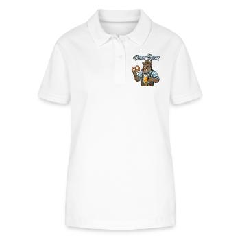 Eber-Hart Bierheld mit Brezel - Stanley/Stella Frauen Bio-Poloshirt ELLISER - Weiß - Vorne - Anna (173cm)