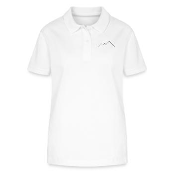 Berge Motiv Minimalistische Zeichnung Wandern Berg - Stanley/Stella Frauen Bio-Poloshirt ELLISER - Weiß - Vorne - Anna (173cm)