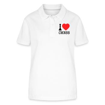 Échecs I Love Chess Black Dame J’aime Les échecs - Polo bio ELLISER Stanley/Stella Femme - blanc - Devant - Anna (173cm)