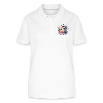 Save The Bees Cute Bee Collecting Pollen Earth Day - Stanley/Stella Women’s Organic Polo Shirt ELLISER - white - Front - Anna (173cm)