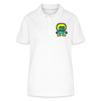 Monstre aux cheveux jaunes - Polo bio ELLISER Stanley/Stella Femme - blanc - Devant - Anna (173cm)