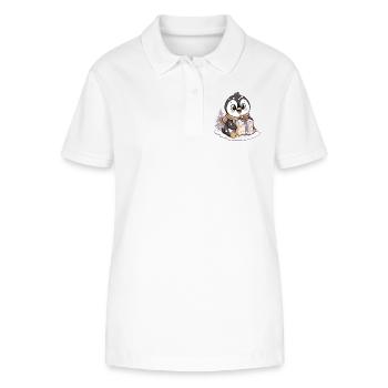 Niedlicher Pinguin mit Geschenk an Weihnachten - Stanley/Stella Frauen Bio-Poloshirt ELLISER - Weiß - Vorne - Anna (173cm)