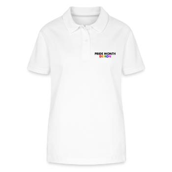 pride month demon - Stanley/Stella Women’s Organic Polo Shirt ELLISER - white - Front - Anna (173cm)