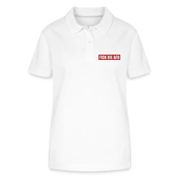 Fick die afd - Stanley/Stella Frauen Bio-Poloshirt ELLISER - Weiß - Vorne - Anna (173cm)