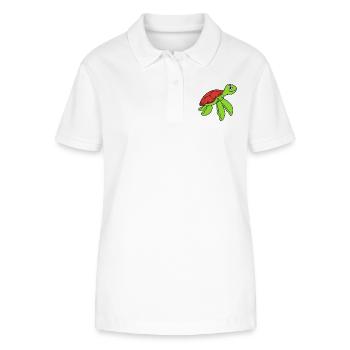 Schildkröte süß - Stanley/Stella Frauen Bio-Poloshirt ELLISER - Weiß - Vorne - Anna (173cm)