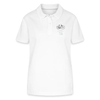 Aphorisme bicyclette vintage de rue antique - Polo bio ELLISER Stanley/Stella Femme - blanc - Devant - Anna (173cm)