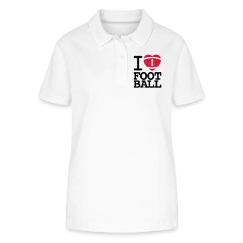 I love football - Stanley/Stella Women’s Organic Polo Shirt ELLISER - white - Front - Anna (173cm)