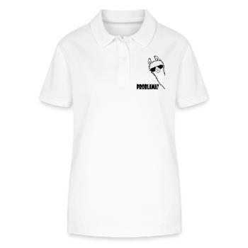 Lama Problama Frage - Stanley/Stella Frauen Bio-Poloshirt ELLISER - Weiß - Vorne - Anna (173cm)