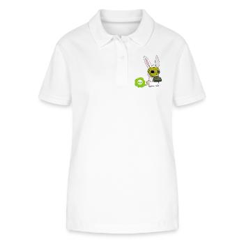 Süßer Hase furzt - Stanley/Stella Frauen Bio-Poloshirt ELLISER - Weiß - Vorne - Anna (173cm)