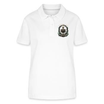 Skeletor liest Buch mit Naturmotiven - Stanley/Stella Frauen Bio-Poloshirt ELLISER - Weiß - Vorne - Anna (173cm)