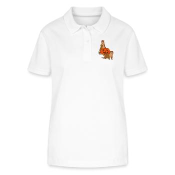 Sea Otter Cartoon Halloween - Stanley/Stella Women’s Organic Polo Shirt ELLISER - white - Front - Anna (173cm)
