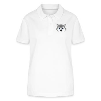Niedliches Wolfsgesicht Kawaii Graues Holzwolf-Kostüm - Stanley/Stella Frauen Bio-Poloshirt ELLISER - Weiß - Vorne - Anna (173cm)
