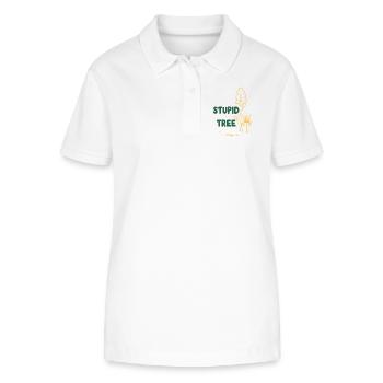 Blöder Baum lustiger Discgolfer Frisbee Golf - Stanley/Stella Frauen Bio-Poloshirt ELLISER - Weiß - Vorne - Anna (173cm)