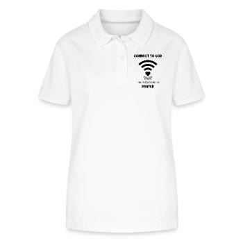 Connect to God - Modern Prayer & Faith Design - Stanley/Stella Women’s Organic Polo Shirt ELLISER - white - Front - Anna (173cm)