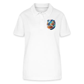 Kosmische Pasta Galaxie - Stanley/Stella Frauen Bio-Poloshirt ELLISER - Weiß - Vorne - Anna (173cm)