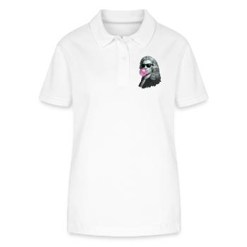 Isaac Newton mit Kaugummi und Sonnenbrille - Stanley/Stella Frauen Bio-Poloshirt ELLISER - Weiß - Vorne - Anna (173cm)